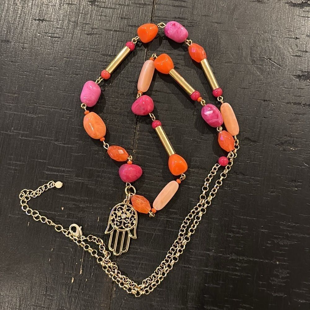 Hamsa Colorful Long Boho Beaded Necklace​​